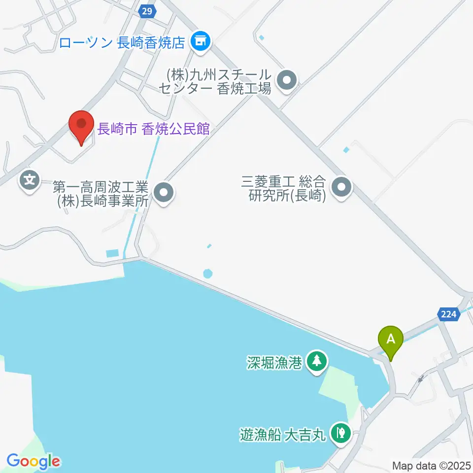 長崎市香焼公民館 周辺の駐車場 コインパーキング一覧マップ