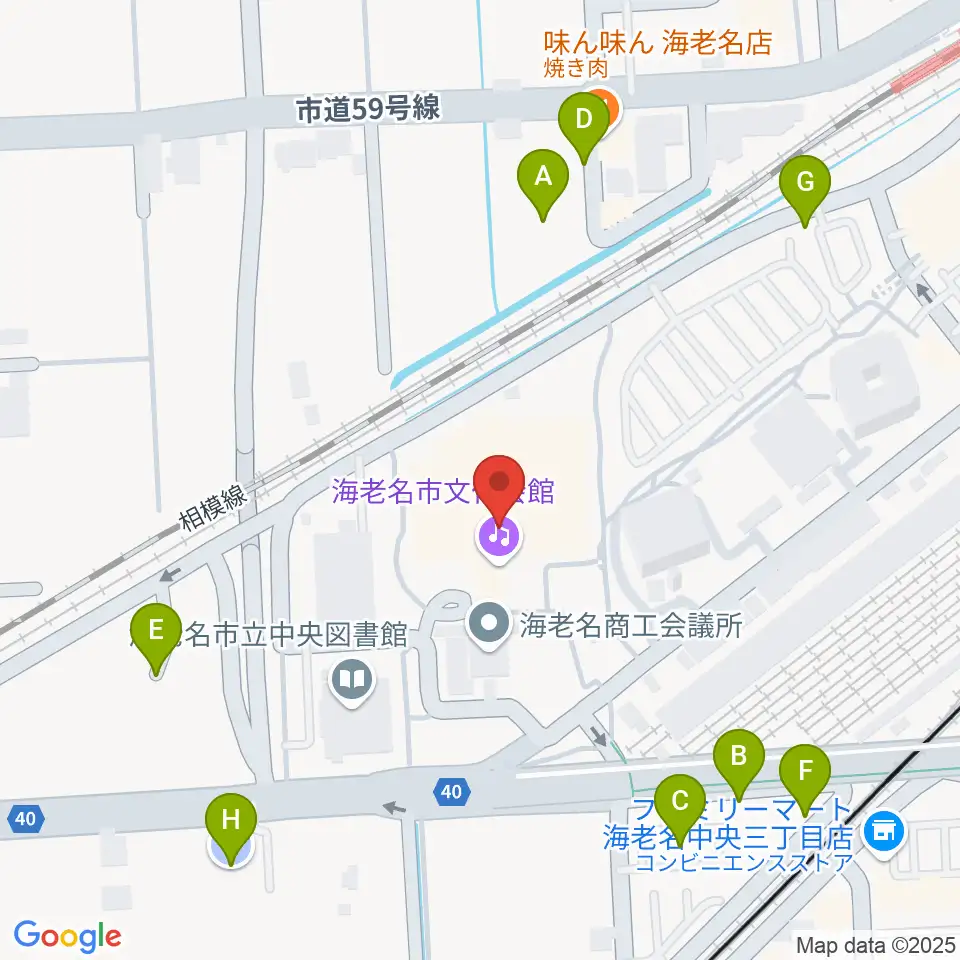 海老名市文化会館周辺の駐車場・コインパーキング一覧地図