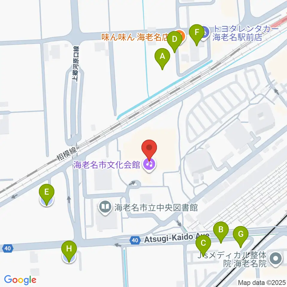 海老名市文化会館周辺の駐車場・コインパーキング一覧地図