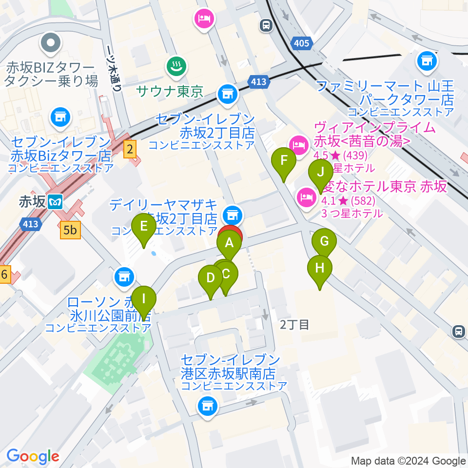 赤坂エルカミーノ周辺の駐車場・コインパーキング一覧地図