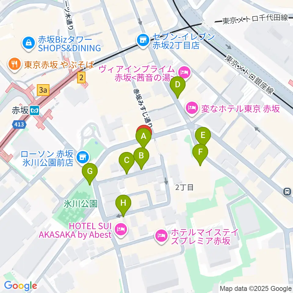 赤坂エルカミーノ周辺の駐車場・コインパーキング一覧地図
