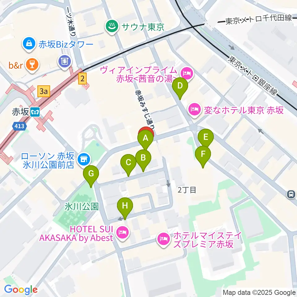 赤坂エルカミーノ周辺の駐車場・コインパーキング一覧地図