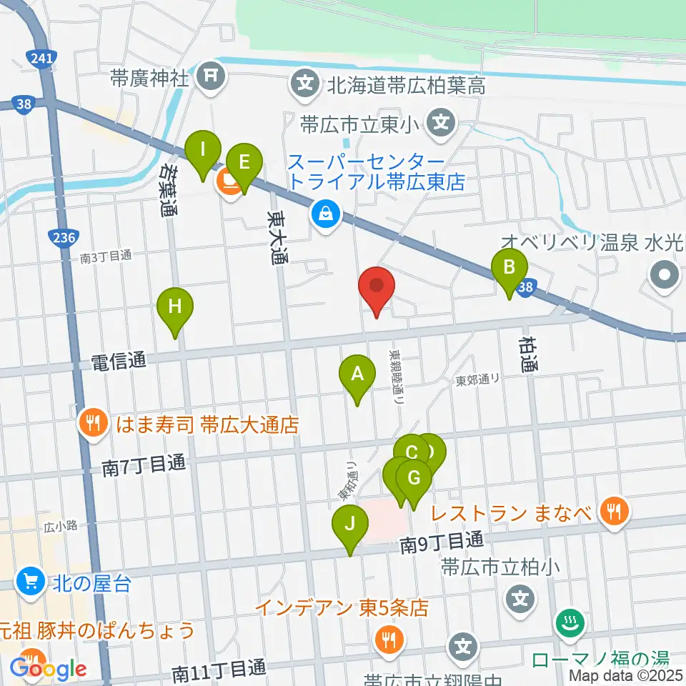 帯広メガストーン周辺の駐車場・コインパーキング一覧地図