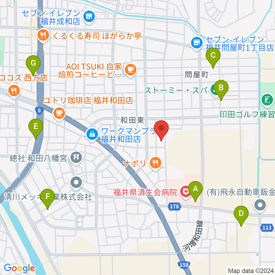 ふくい子どものための音楽教室周辺の駐車場・コインパーキング一覧地図