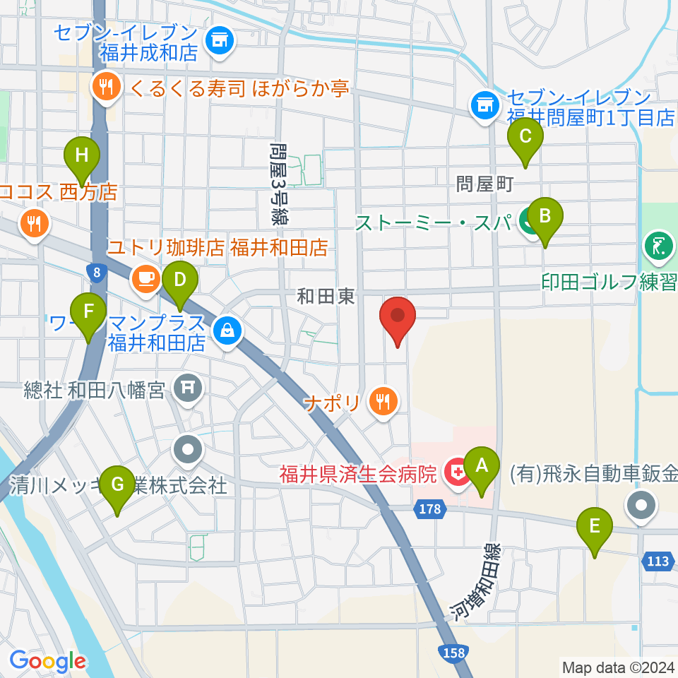 ふくい子どものための音楽教室周辺の駐車場・コインパーキング一覧地図