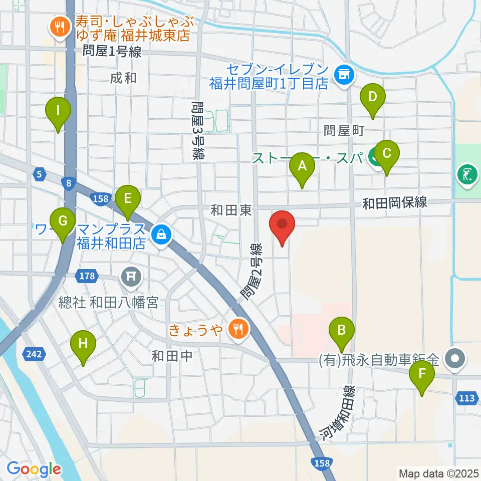 ふくい子どものための音楽教室周辺の駐車場・コインパーキング一覧地図