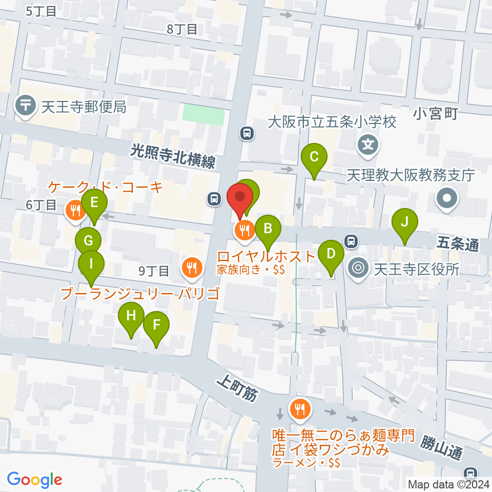 薮内音楽教室周辺の駐車場・コインパーキング一覧地図