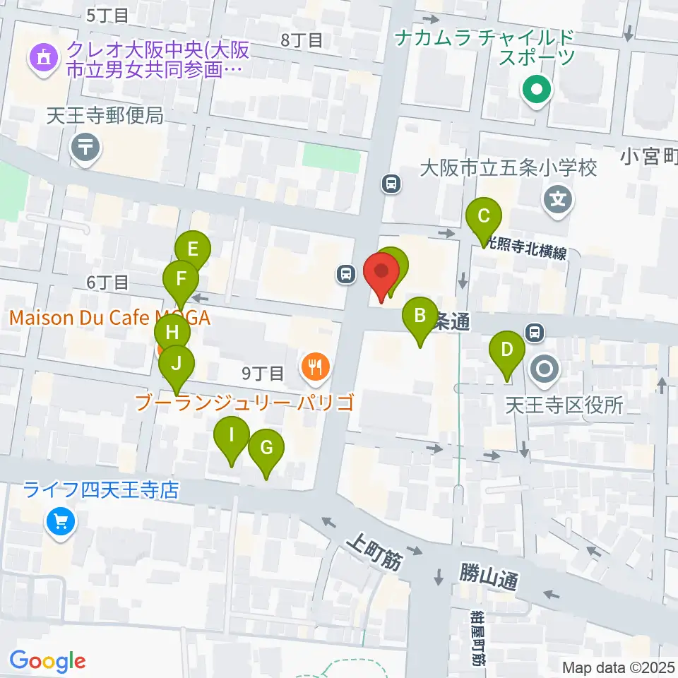 薮内音楽教室周辺の駐車場・コインパーキング一覧地図