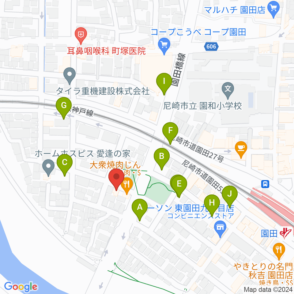 音楽教室アワーズ周辺の駐車場・コインパーキング一覧地図