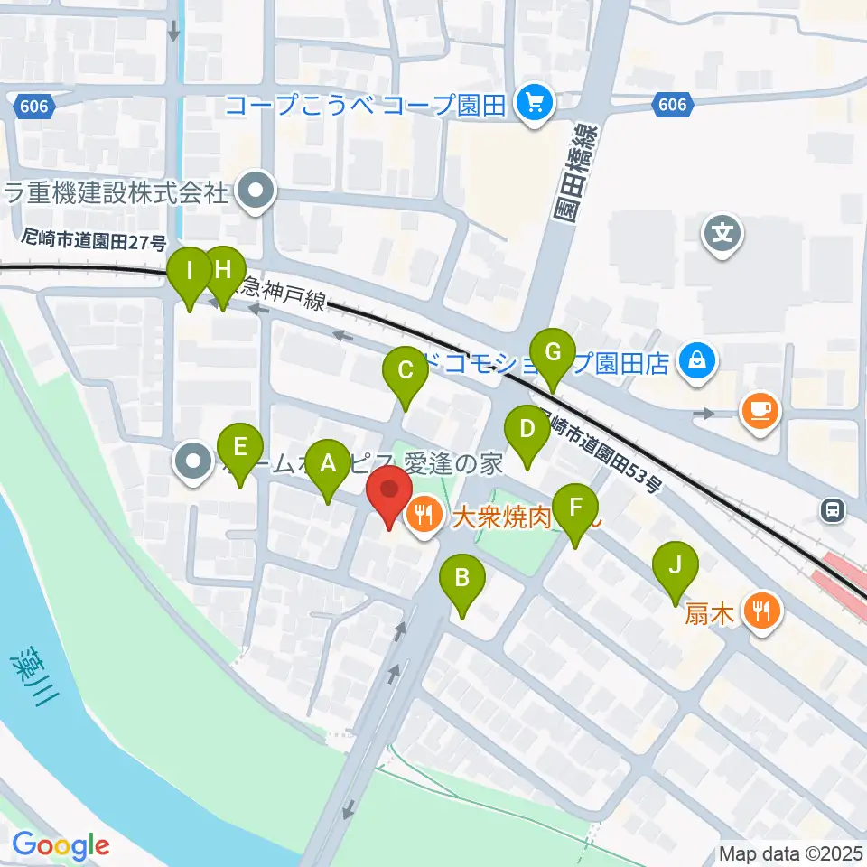 音楽教室アワーズ周辺の駐車場・コインパーキング一覧地図