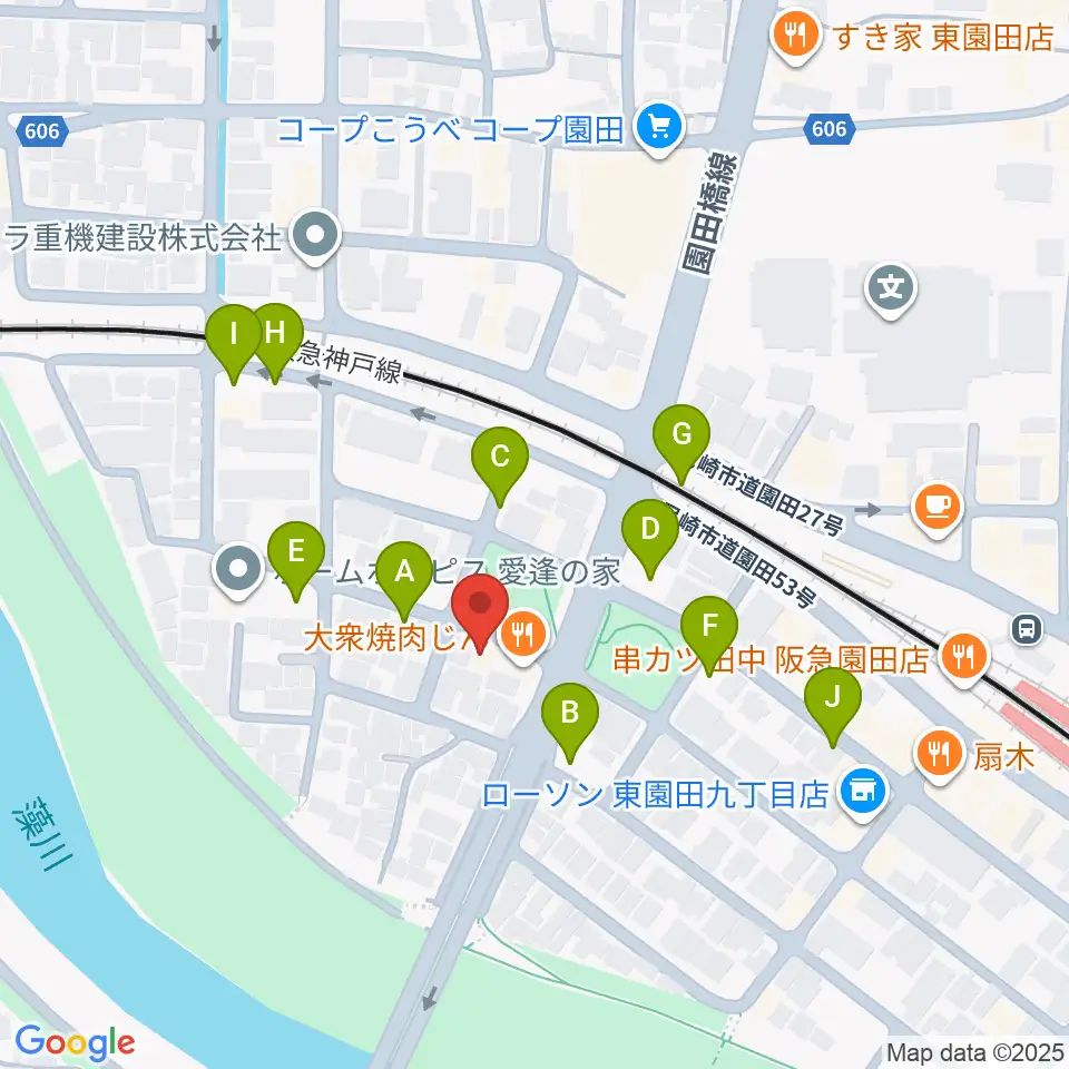 音楽教室アワーズ周辺の駐車場・コインパーキング一覧地図
