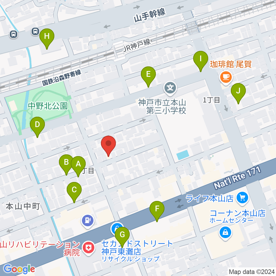 はな音楽教室周辺の駐車場・コインパーキング一覧地図