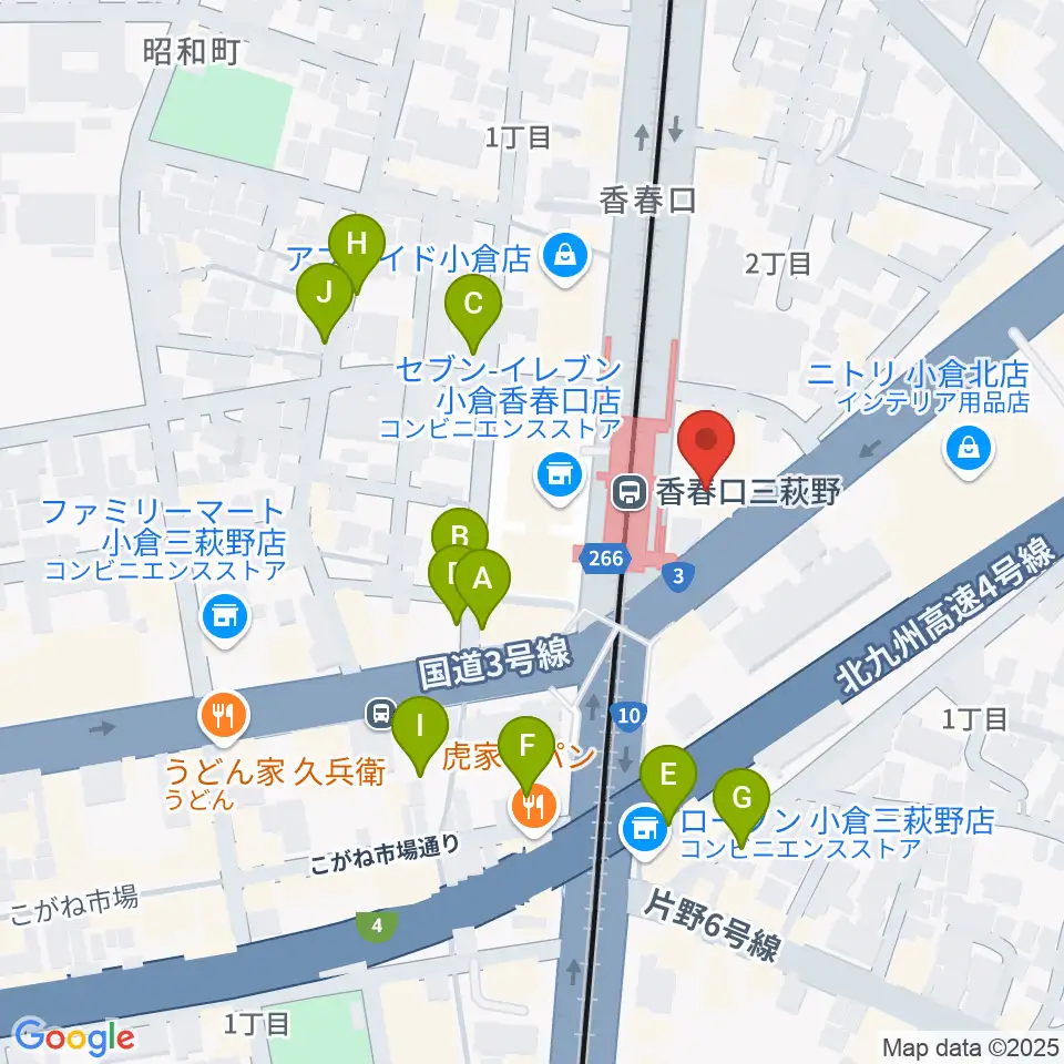 篠崎ミュージックアカデミー北九州校周辺の駐車場・コインパーキング一覧地図