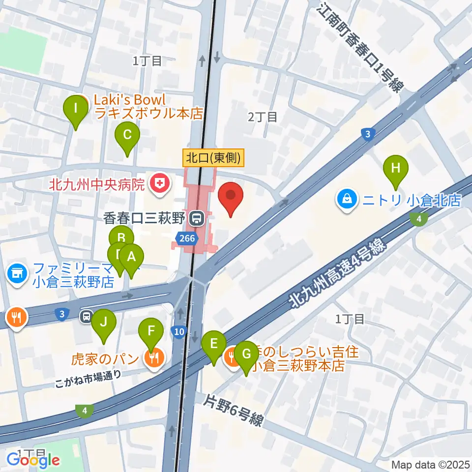 篠崎ミュージックアカデミー北九州校周辺の駐車場・コインパーキング一覧地図
