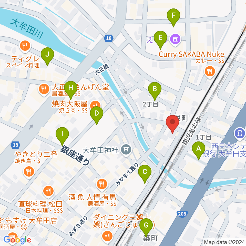 アイ＆カルチャ大牟田周辺の駐車場・コインパーキング一覧地図