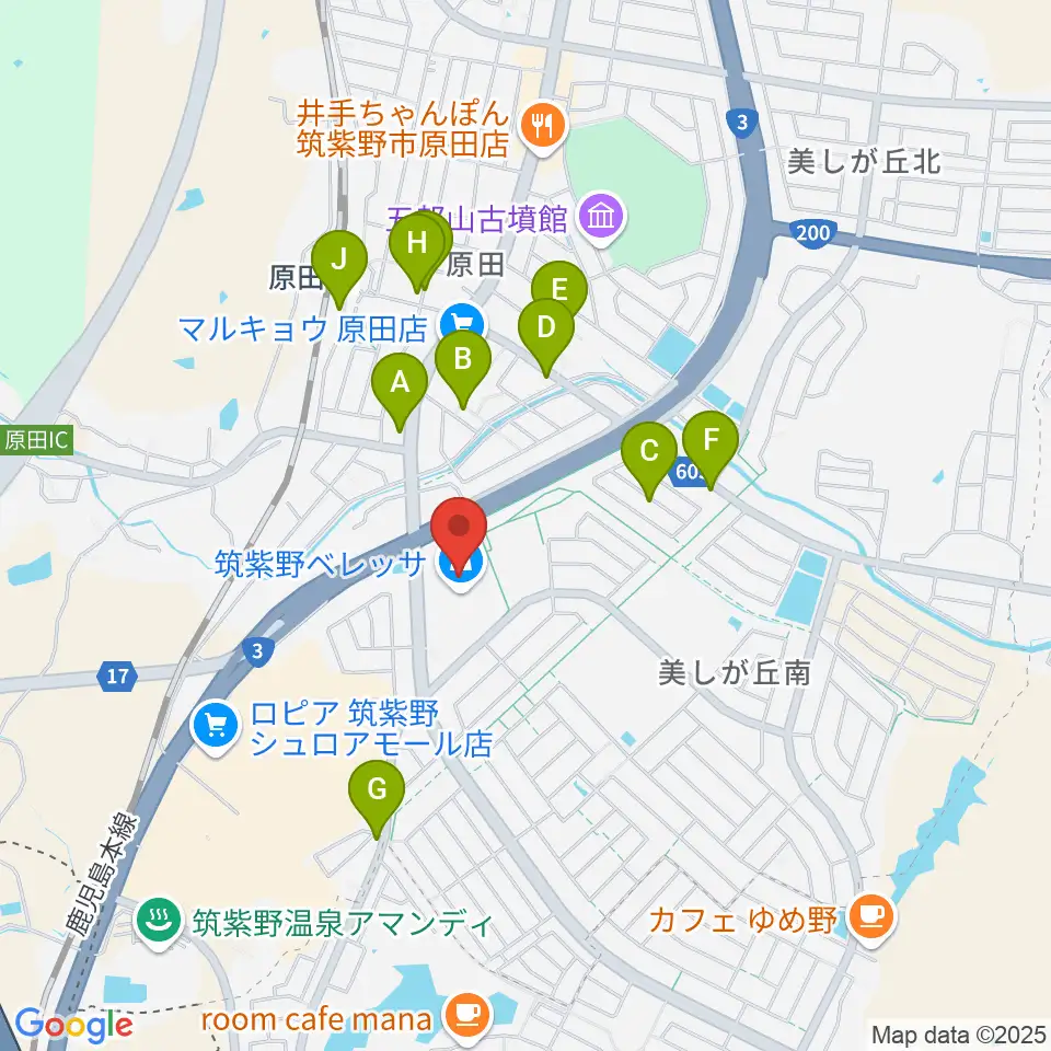 アイ&カルチャ筑紫野周辺の駐車場・コインパーキング一覧地図