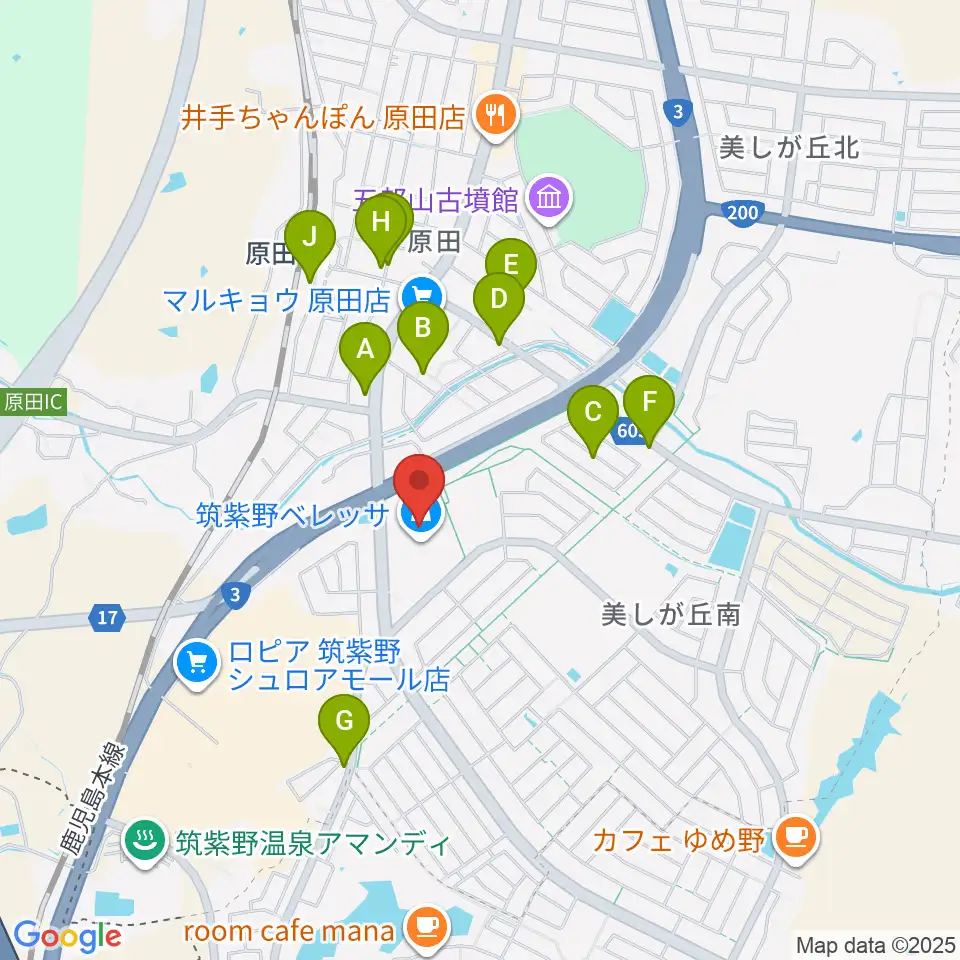 アイ&カルチャ筑紫野周辺の駐車場・コインパーキング一覧地図