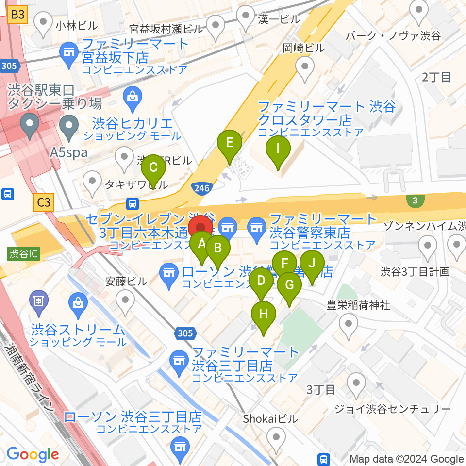 ゴスペルスクエア周辺の駐車場・コインパーキング一覧地図