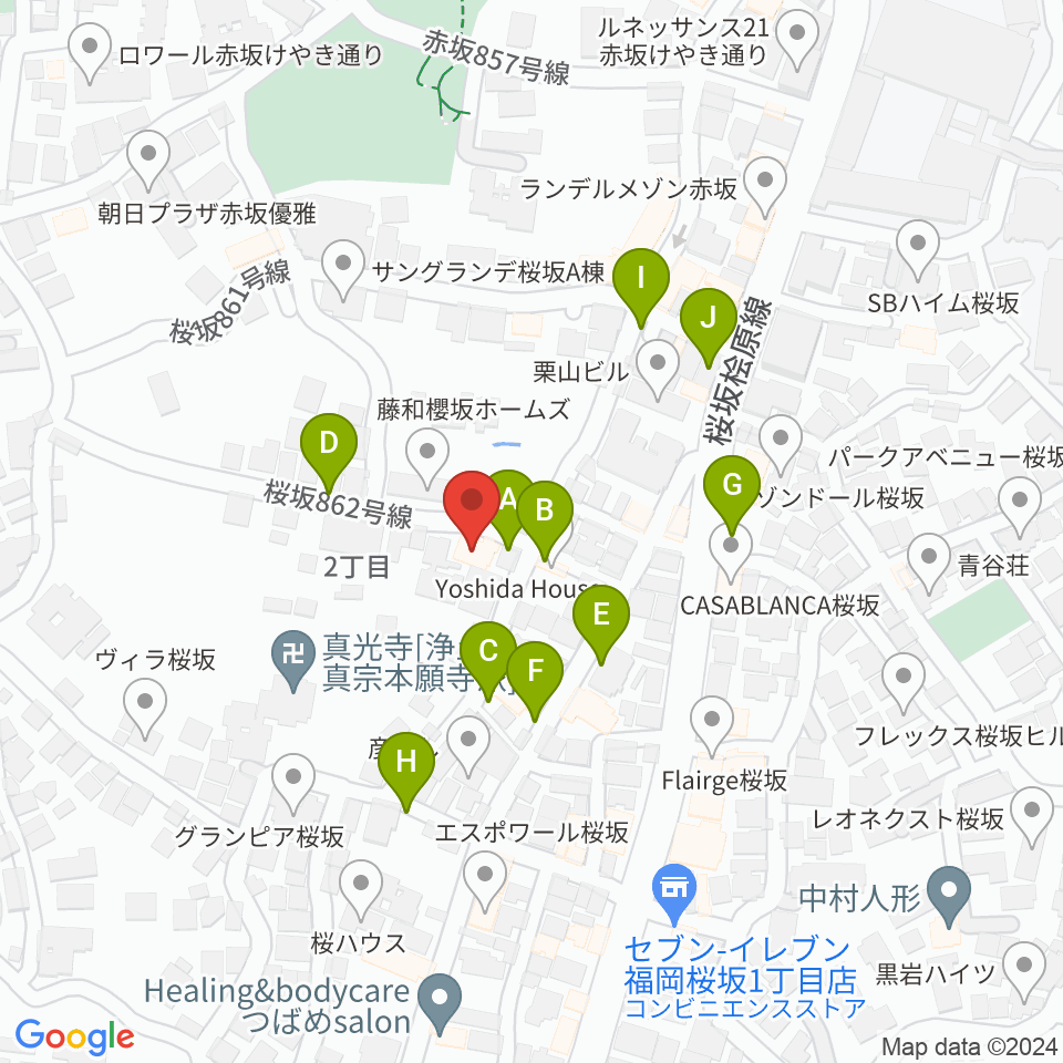 桜坂スタジオスタッフ周辺の駐車場・コインパーキング一覧地図