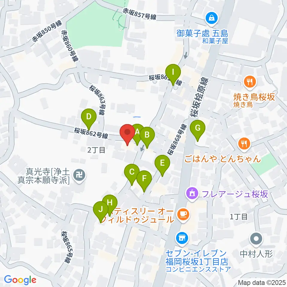 桜坂スタジオスタッフ周辺の駐車場・コインパーキング一覧地図