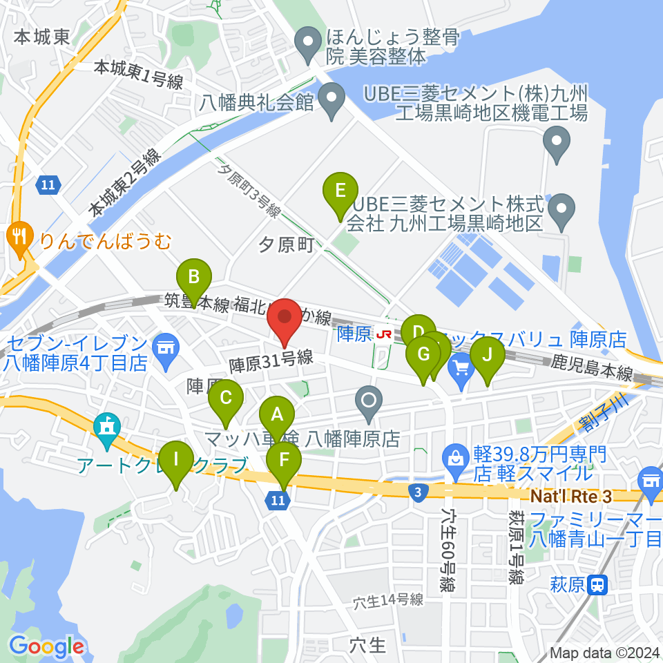 陣原LAZY周辺の駐車場・コインパーキング一覧地図