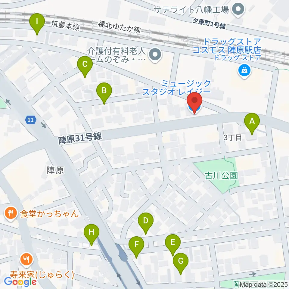 陣原LAZY周辺の駐車場・コインパーキング一覧地図