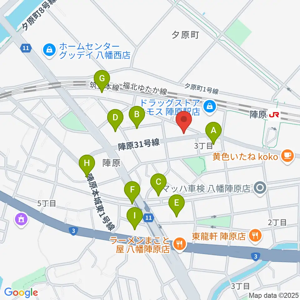 陣原LAZY周辺の駐車場・コインパーキング一覧地図