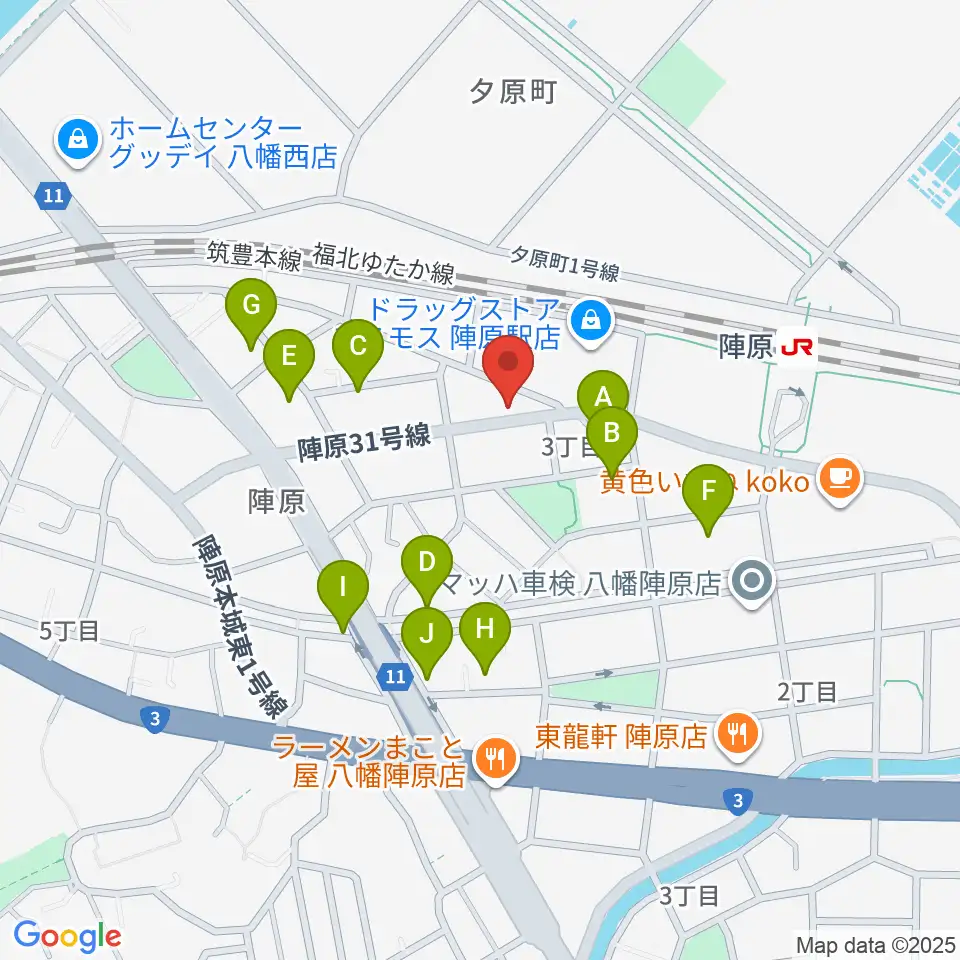 陣原LAZY周辺の駐車場・コインパーキング一覧地図