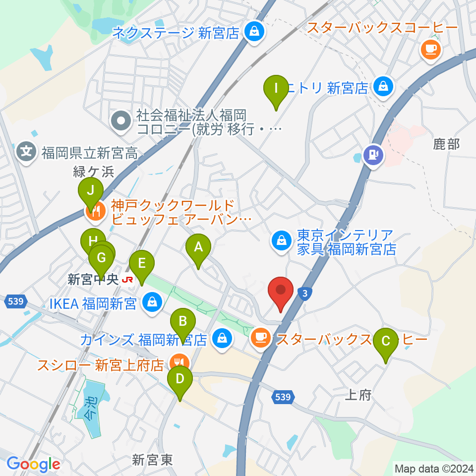 MUSIC STUDIO BEBOP周辺の駐車場・コインパーキング一覧地図