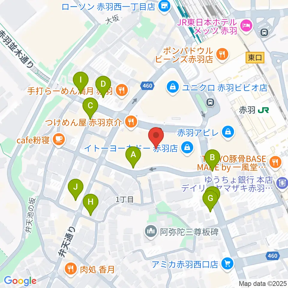 島村楽器イトーヨーカドー赤羽店周辺の駐車場・コインパーキング一覧地図