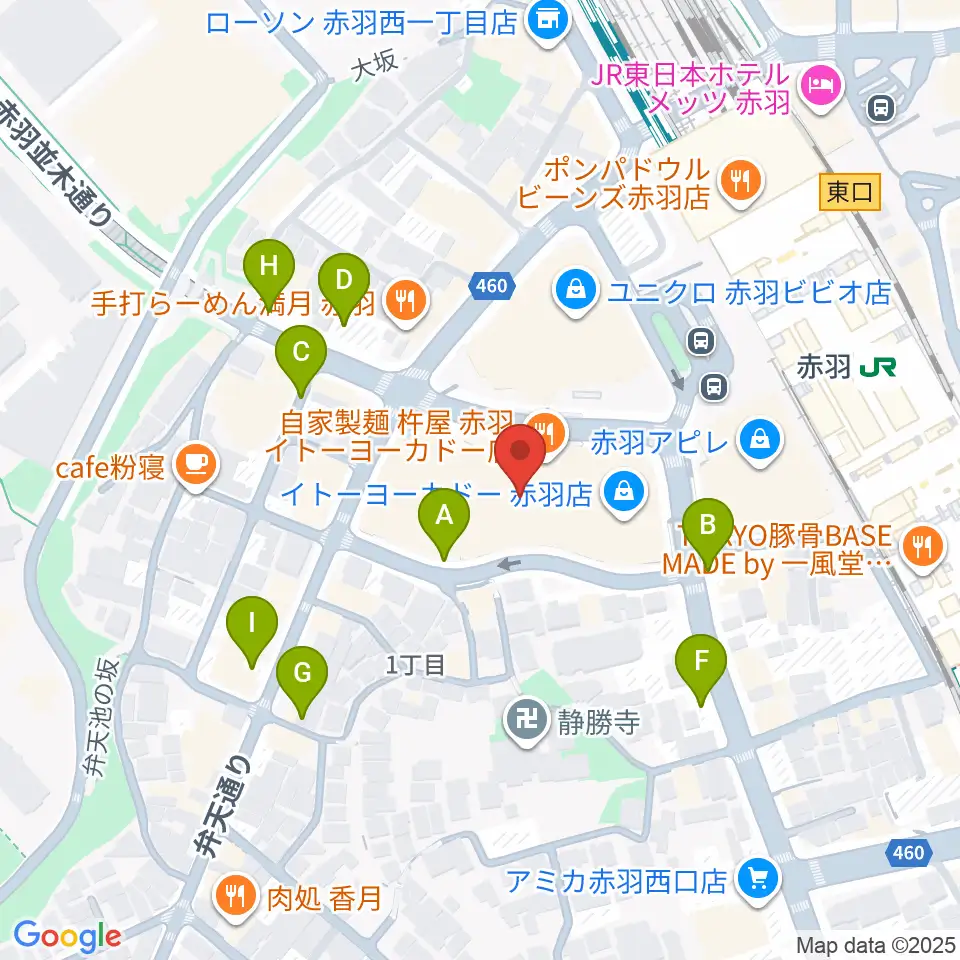 島村楽器イトーヨーカドー赤羽店周辺の駐車場・コインパーキング一覧地図