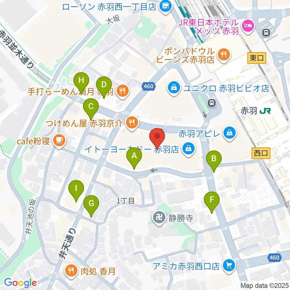 島村楽器イトーヨーカドー赤羽店周辺の駐車場・コインパーキング一覧地図