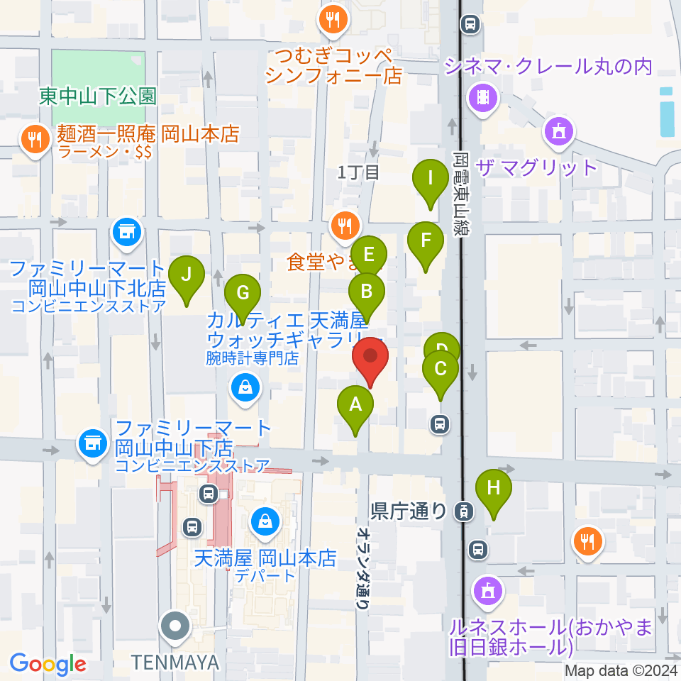 岡山イマージュ周辺の駐車場・コインパーキング一覧地図