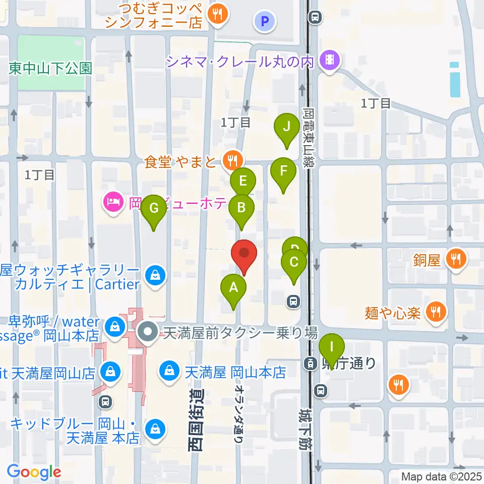岡山イマージュ周辺の駐車場・コインパーキング一覧地図