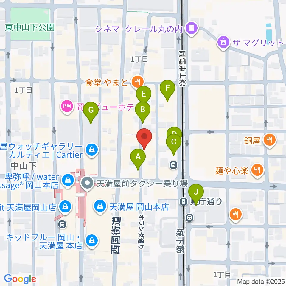 岡山イマージュ周辺の駐車場・コインパーキング一覧地図