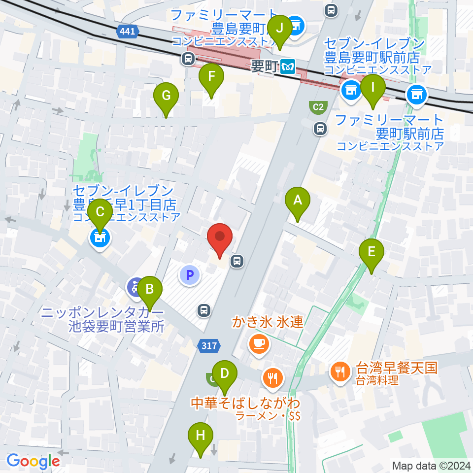 黒坂音楽工房周辺の駐車場・コインパーキング一覧地図