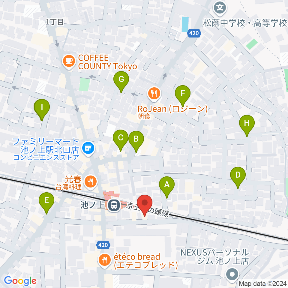 ヤマテピアノ周辺の駐車場・コインパーキング一覧地図