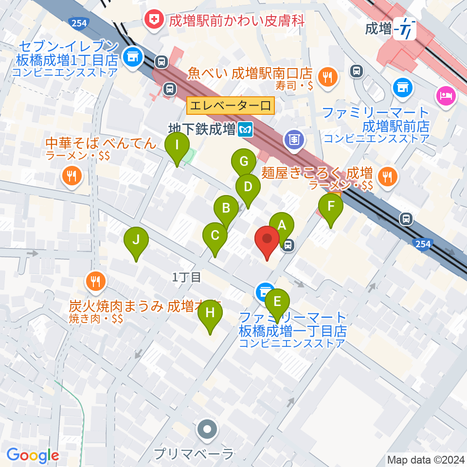 サクライ楽器 成増本店周辺の駐車場・コインパーキング一覧地図