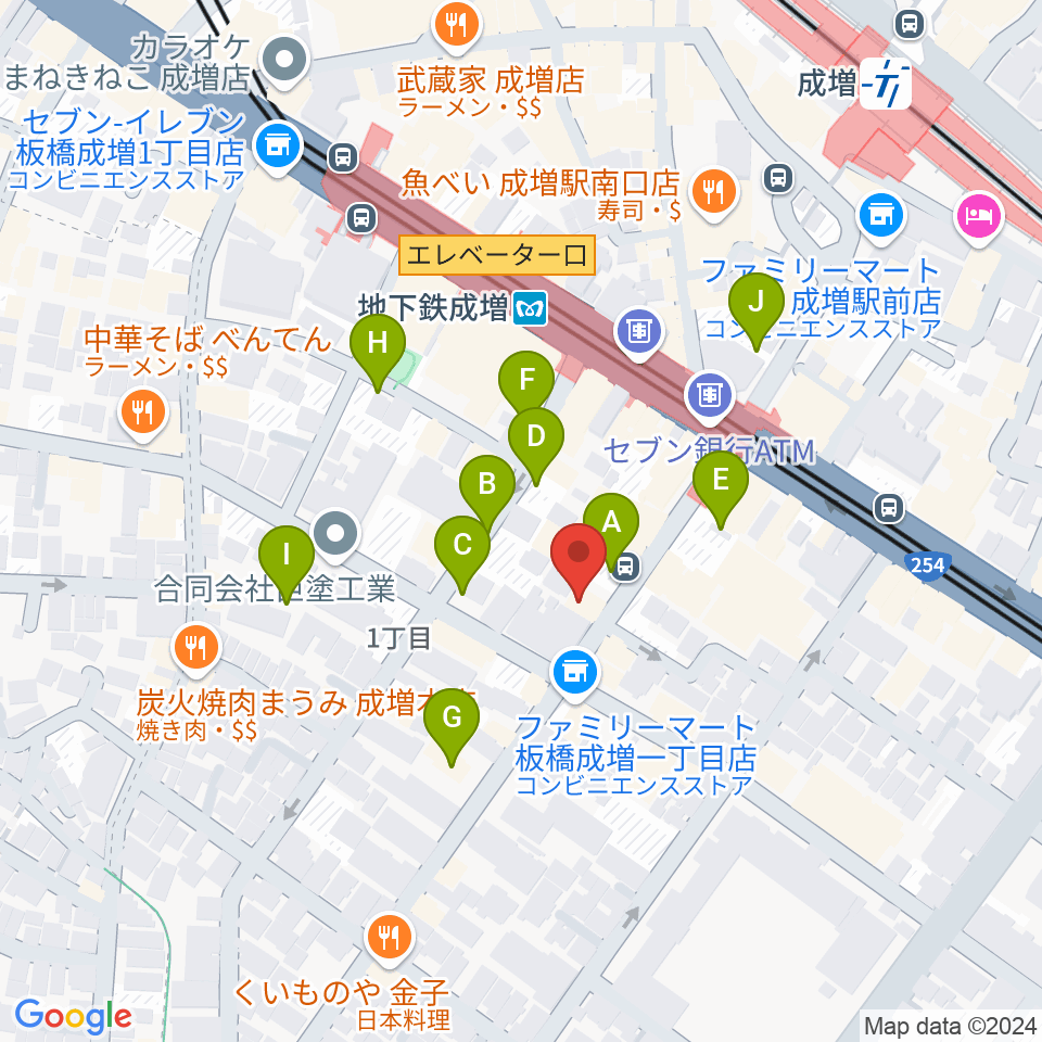 サクライ楽器 成増本店周辺の駐車場・コインパーキング一覧地図