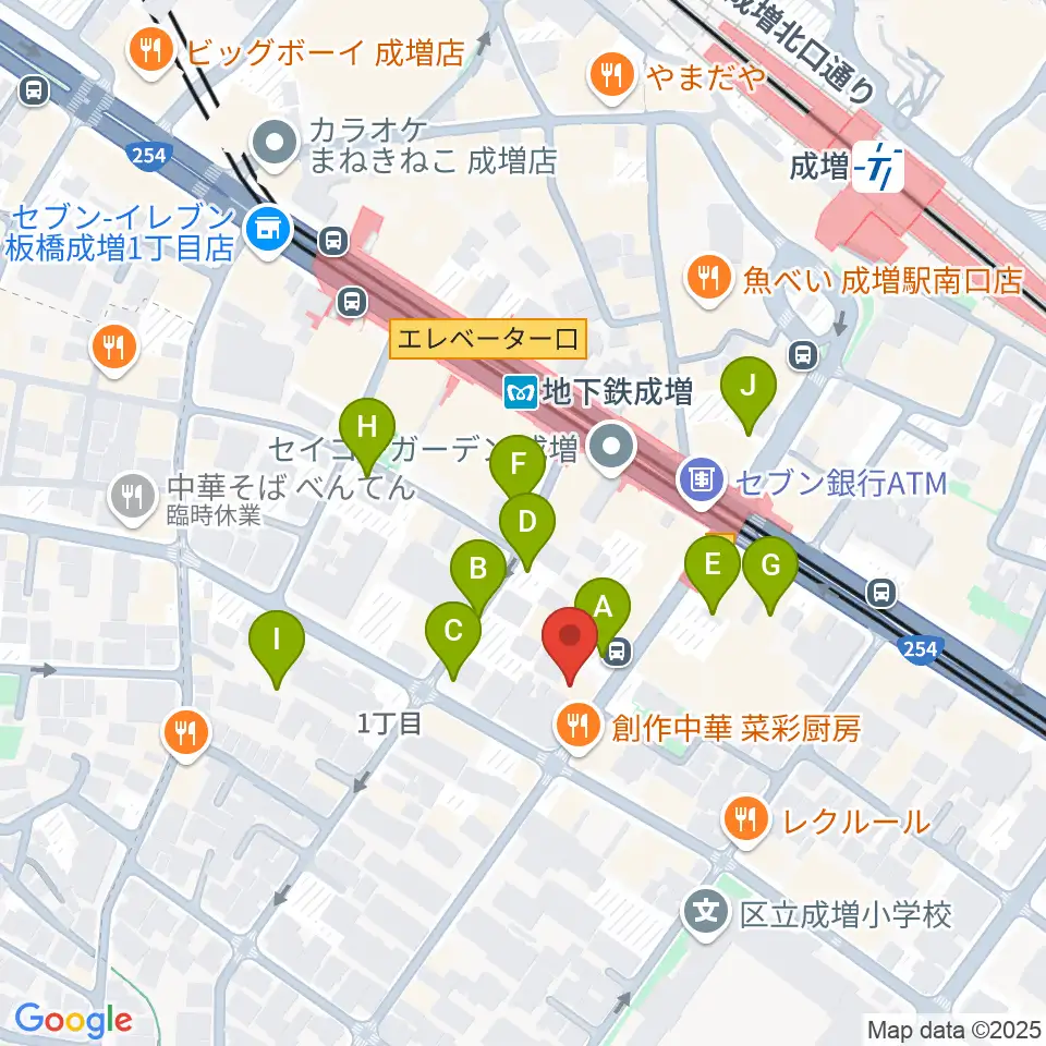 サクライ楽器 成増本店周辺の駐車場・コインパーキング一覧地図