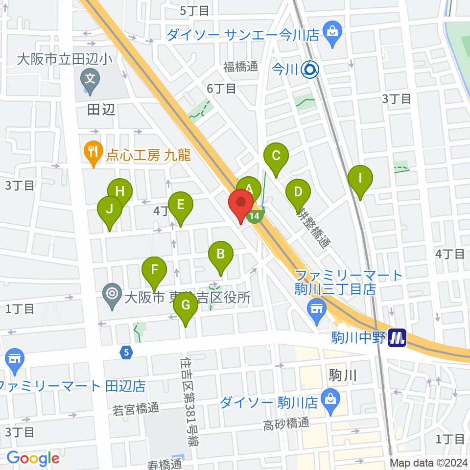 ナガイミュージックスタジオ周辺の駐車場・コインパーキング一覧地図