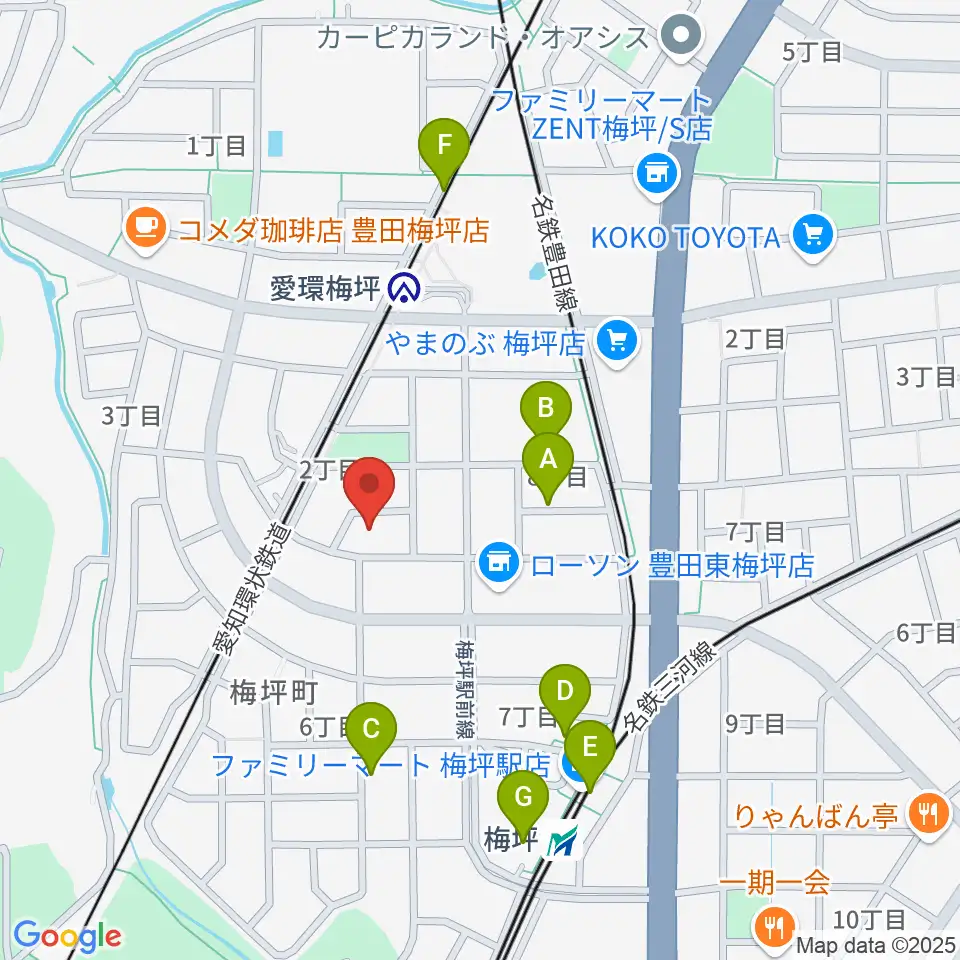 マルショー楽器豊田店周辺の駐車場・コインパーキング一覧地図