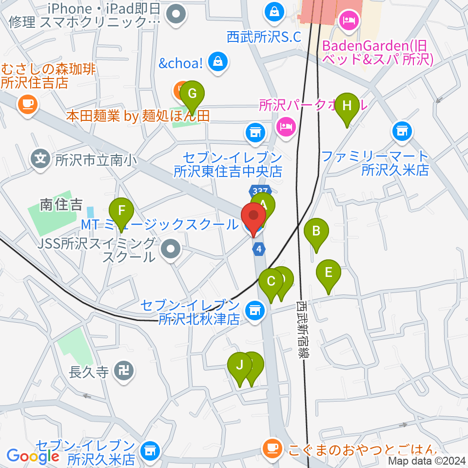 MTミュージック レンタルスタジオ周辺の駐車場・コインパーキング一覧地図