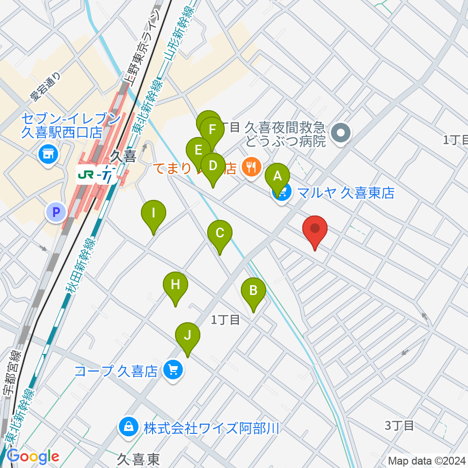 アルプス楽器周辺の駐車場・コインパーキング一覧地図