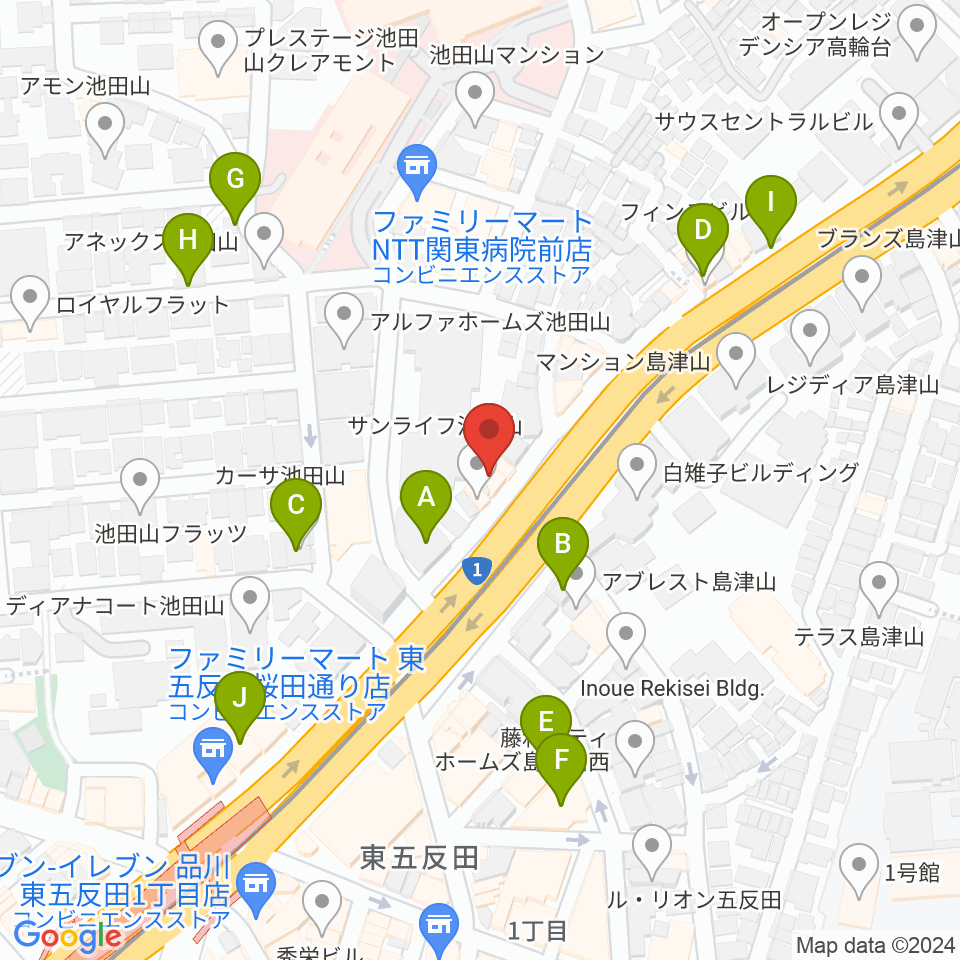 五反田ピアノ教室アルモニーア周辺の駐車場・コインパーキング一覧地図