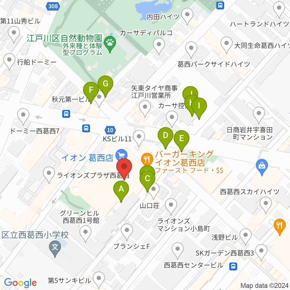 島村楽器 イオン葛西店周辺の駐車場・コインパーキング一覧地図
