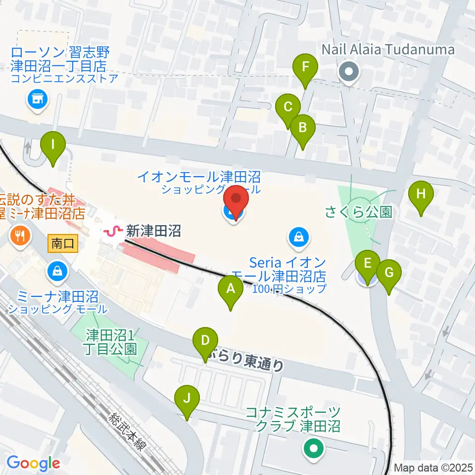 伊藤楽器 津田沼センター周辺の駐車場・コインパーキング一覧地図
