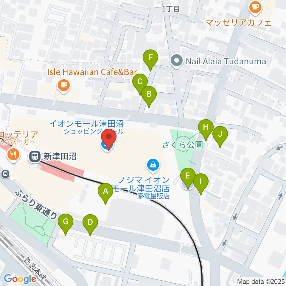 伊藤楽器 津田沼センター周辺の駐車場・コインパーキング一覧地図