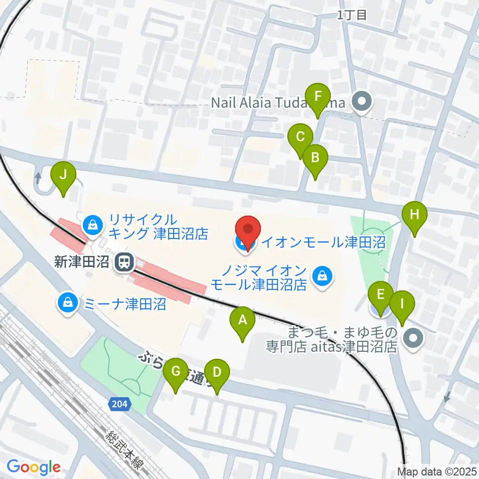 伊藤楽器 津田沼センター周辺の駐車場・コインパーキング一覧地図