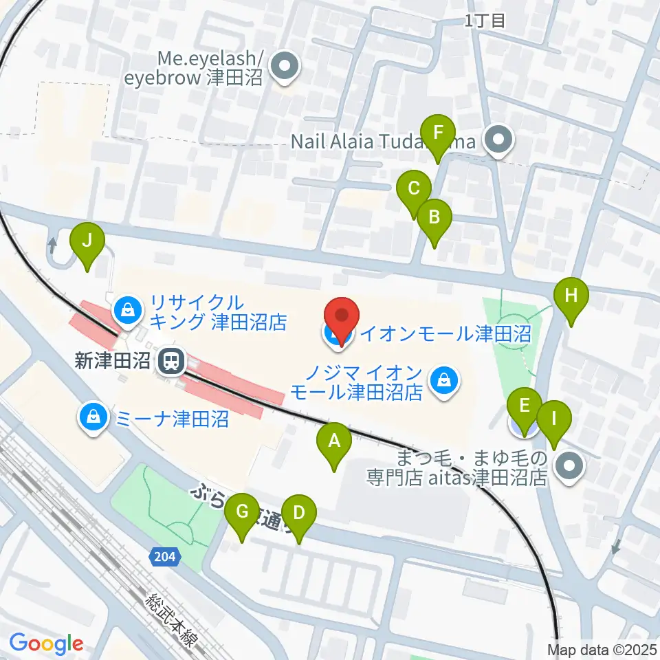 伊藤楽器 津田沼センター周辺の駐車場・コインパーキング一覧地図